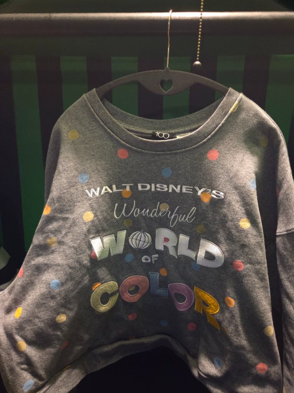 Disney 100 Wonderful World of Color Grey Polka Dot Sweatshirt
